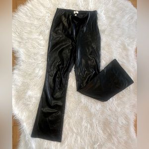 Wilfred Vegan Leather Flair Black Pants size 6